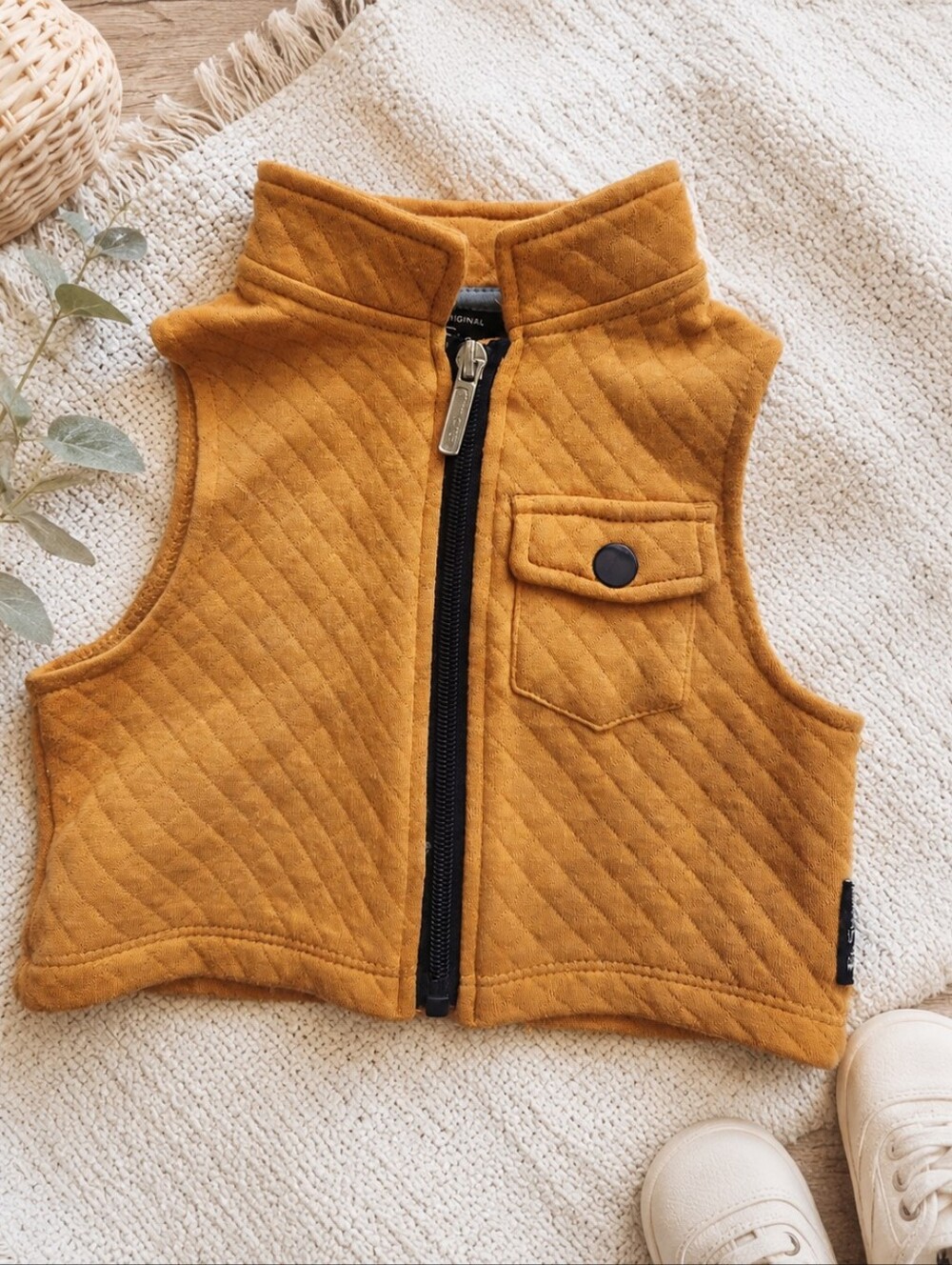 Baby Ben Sherman Quilted Zip Up Vest 6/9 Months Autumn Fall Pictures